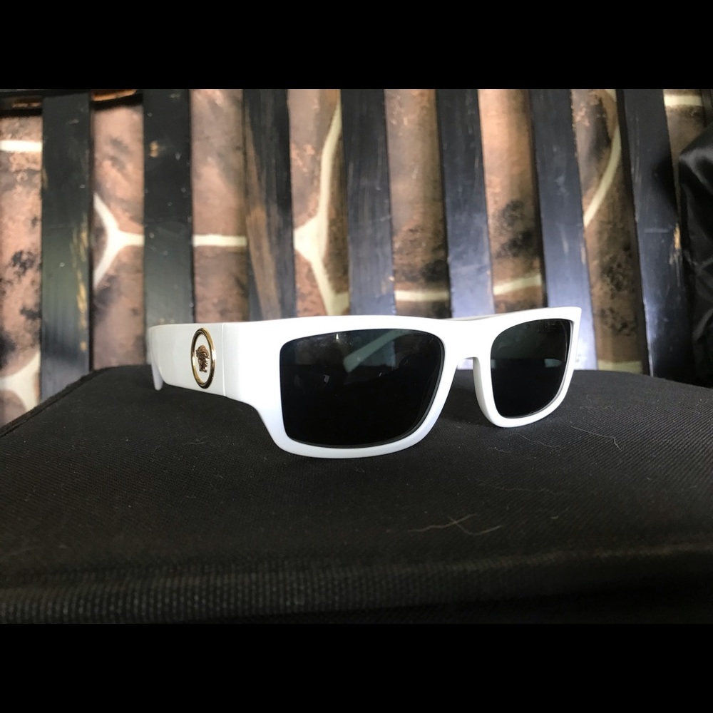 White rectangular frame Versace sunglasses